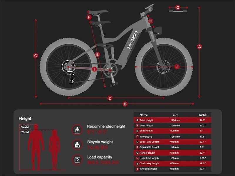 VTT électrique SAMEBIKE RSA08-II – Image 9
