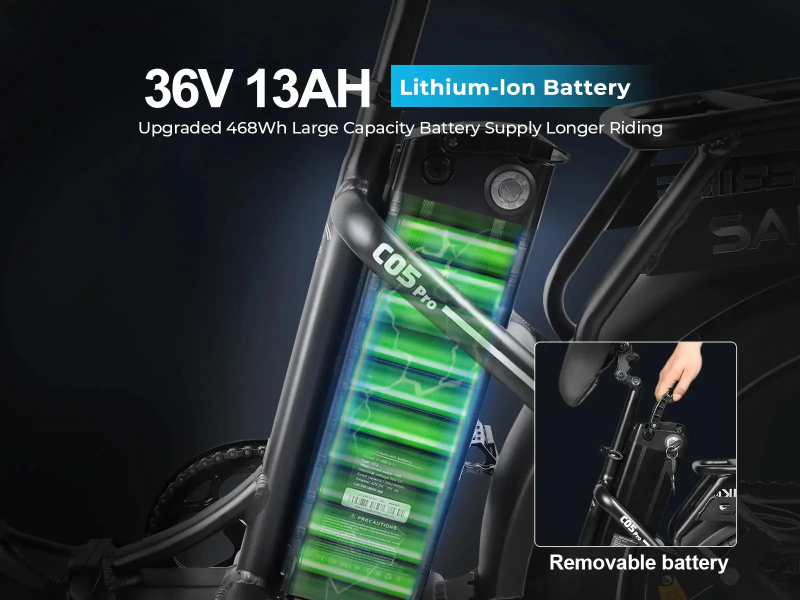 Vélo électrique Pliant SAMEBIKE C05 Pro – Image 7