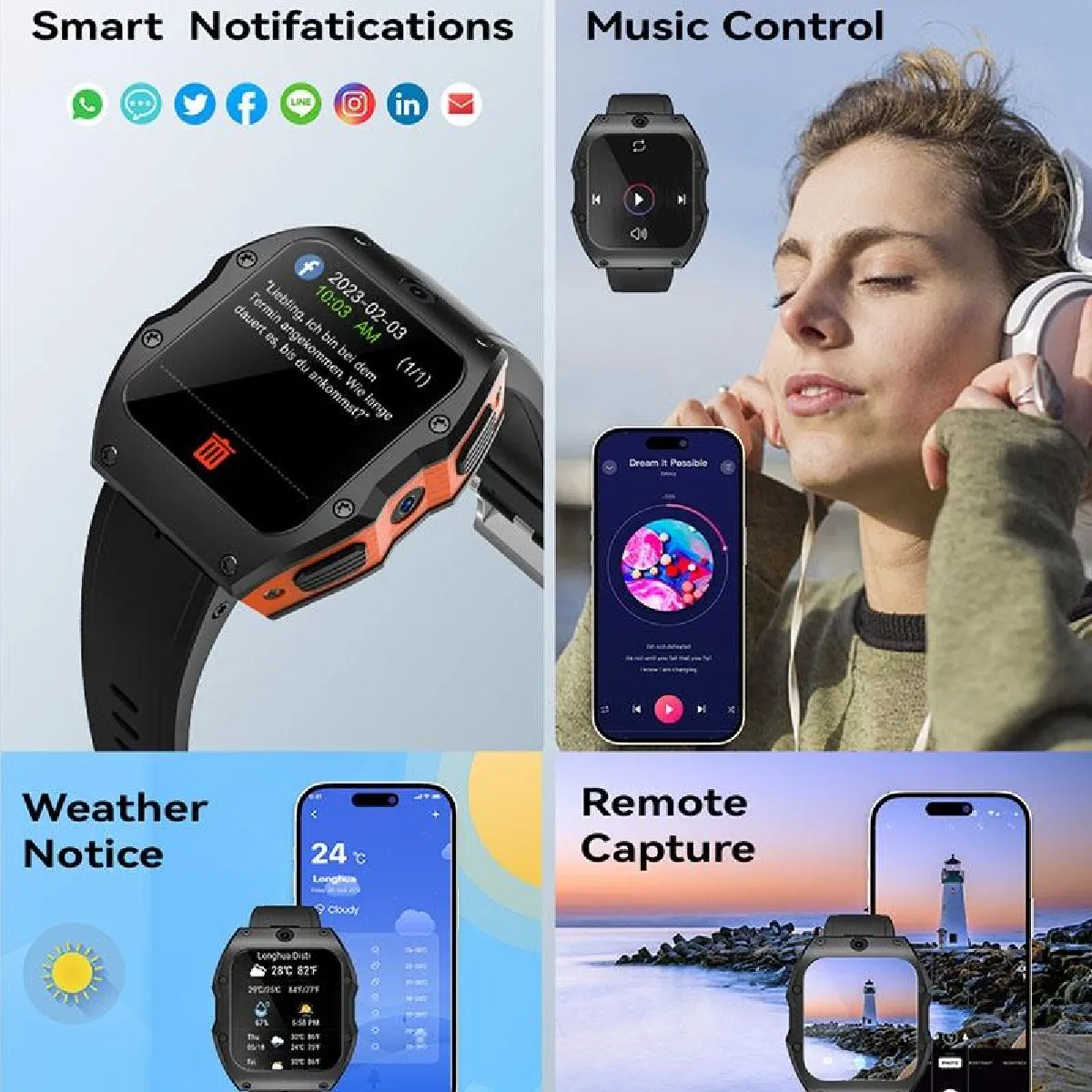 Yonis Montre Connectée IP68 4G Android 9.0 – Image 2