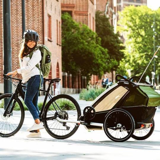 Chariot thule cab 2 Remorque Vélo pour 2 Enfants - cypress vert – Image 3